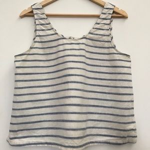 Madewell Linen Striped Crop Tank